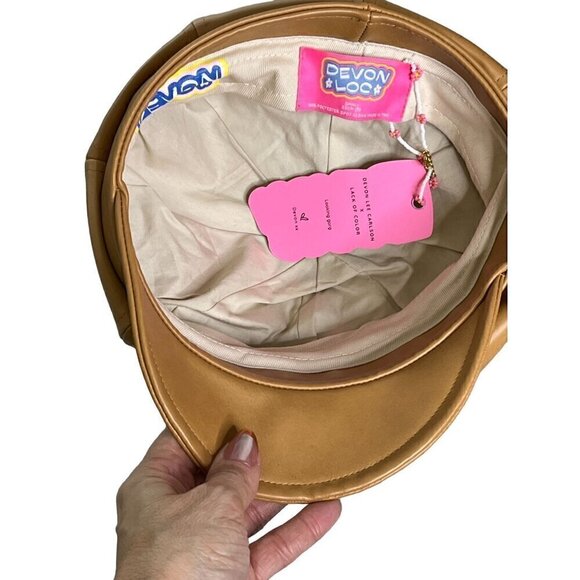 Lack of Color Britney Faux Leather Slouch Cap Two Tone Caramel NWT main image 5
